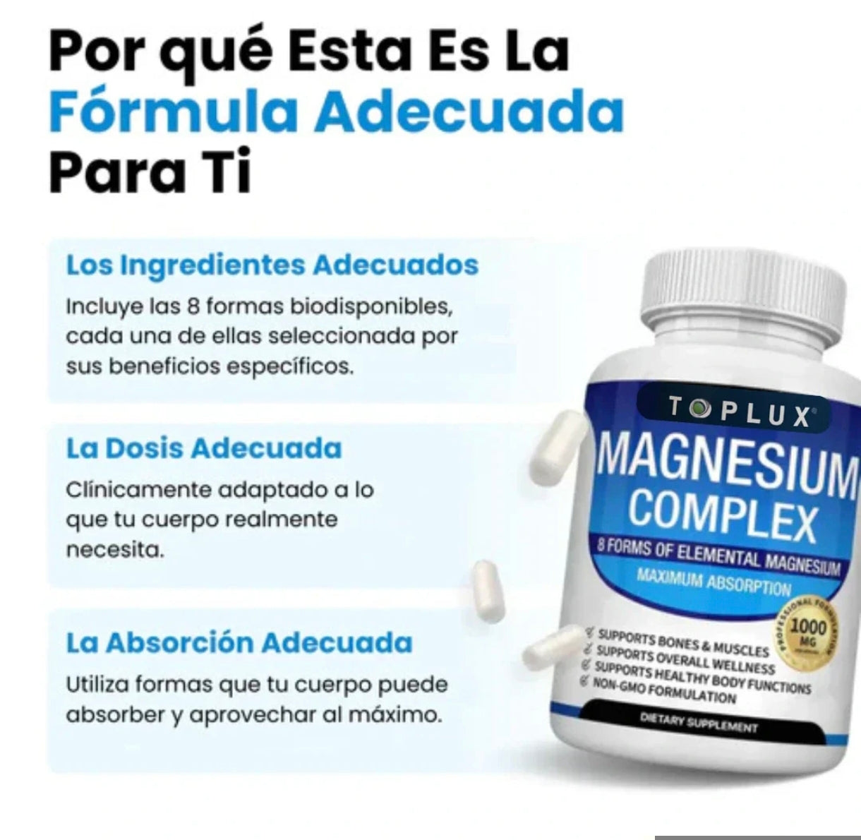 💪 Empieza hoy con Magnesium Complex y siente la diferencia desde la primera cápsula