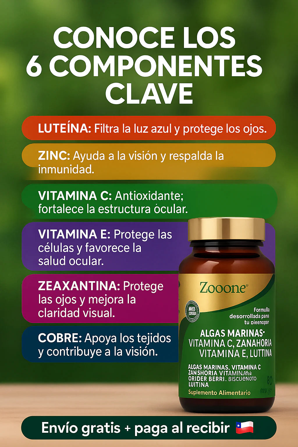 Zooone™ l Nutrición ocular diaria para ver nítido y sin cansancio - 100% Natural